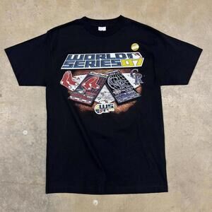 Vintage 2007 World Series Red Sox Vs‎ Rockies Baseball Tee
